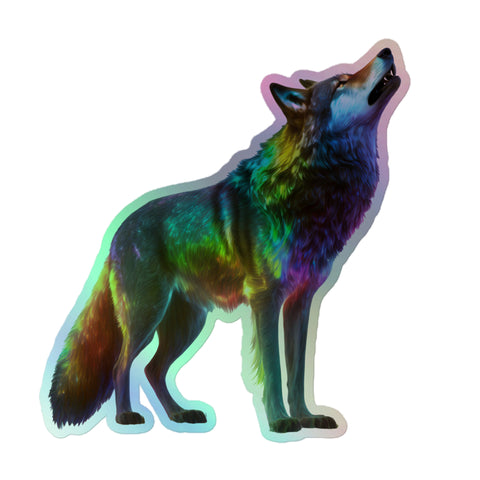 Howling Wolf Holographic stickers