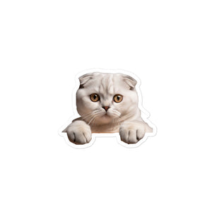 Petpaws White Scottish Fold cat Bubble-free stickers