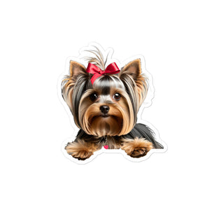 Petpaws Yorkie Bow dog Bubble-free stickers