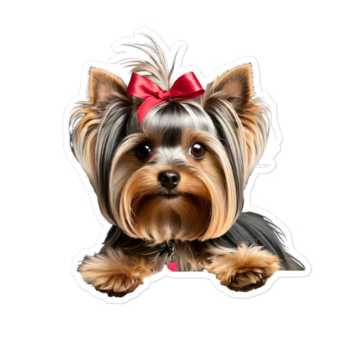 Petpaws Yorkie Bow dog Bubble-free stickers